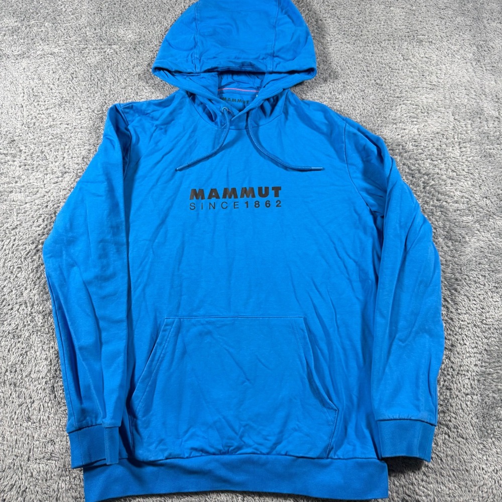 Mammut ML Hoody Sweatshirt Mens Medium Pullover Soft Performance Glacier Blue